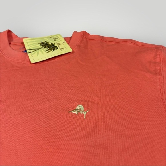 Joe Marlin Shirt Mens Large Pink Papaya Cotton Logo Crewneck Short Sleeve Tee - Picture 5 of 7